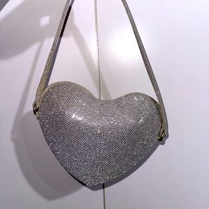 Heart Shaped Rhinestone Handbag